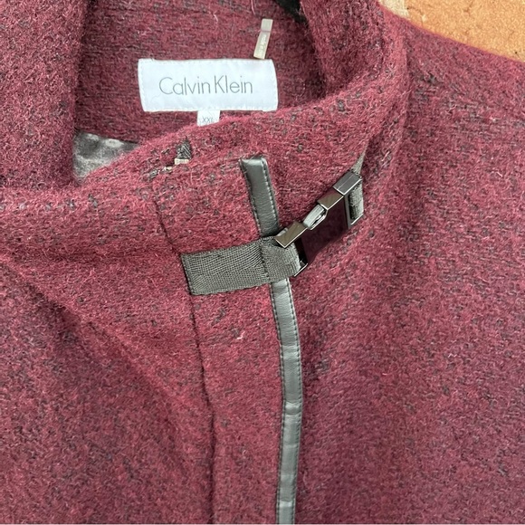 Ladies wine colored/burgundy wool blend pea coat. Calvin Klein. XXL - Picture 4 of 15